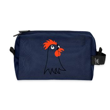 Henne / hen (Kopf, 3c) - Recycelte Kulturtasche - Navy - Vorne