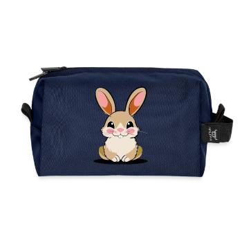 Le lapin le plus câlin du monde - Trousse de toilette en tissu recyclé - marine - Devant