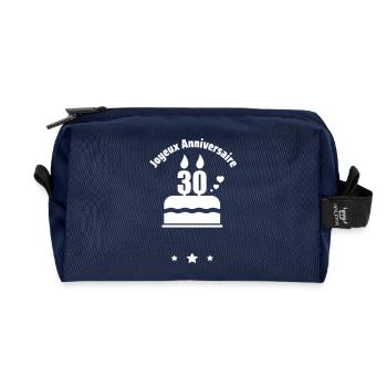 joyeux anniversaire cadeau 30 ans perso - Trousse de toilette en tissu recyclé - marine - Devant