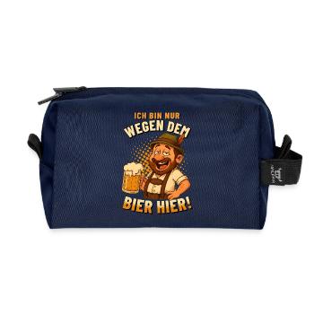 NUR WEGEN DEM BIER HIER Fest Männer Oktober - Recycelte Kulturtasche - Navy - Vorne