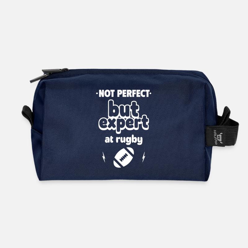 Expert at rugby - Recycled Toiletry Zip Bag - navy