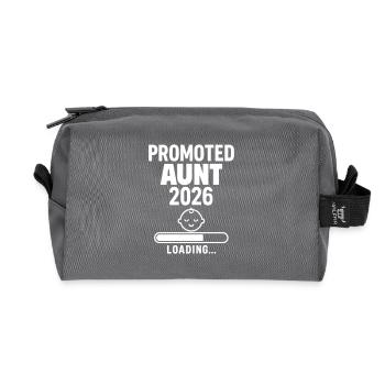 Pregnancy announcement Future aunt 2026 - Recycled Toiletry Zip Bag - anthracite - Front