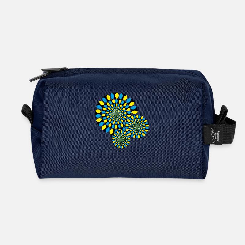 Optische Täuschung - Recycelte Kulturtasche - Navy