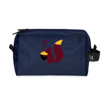 squirell love nuts - Recycelte Kulturtasche - Navy - Vorne