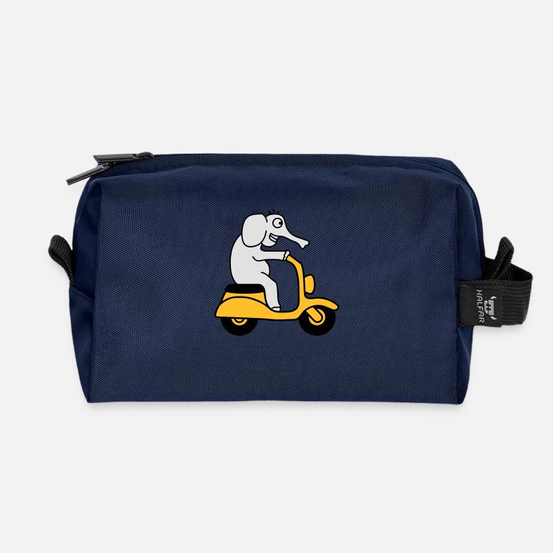 Moped Elephant - Trousse de toilette en tissu recyclé - marine