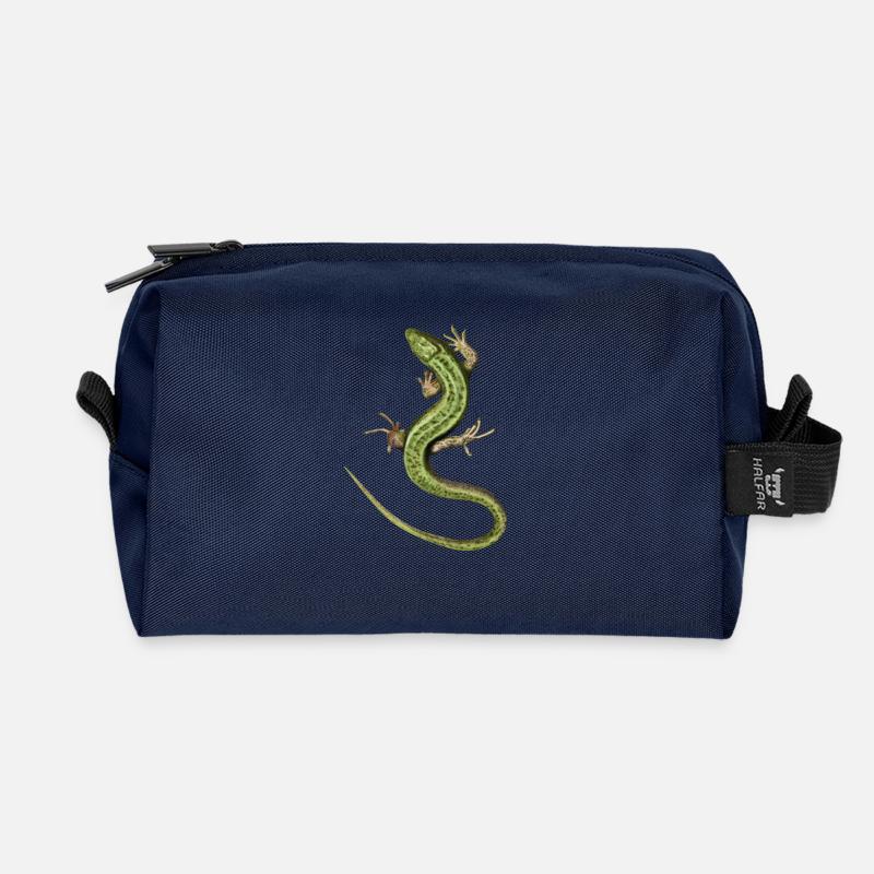 Eidechse - Recycelte Kulturtasche - Navy
