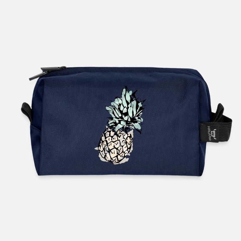 Ananas - Recycelte Kulturtasche - Navy