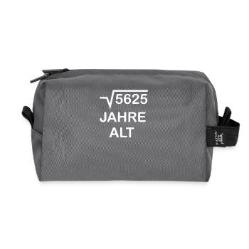 75. Geburtstag - 75 Jahre - Recycelte Kulturtasche - Anthrazit - Vorne
