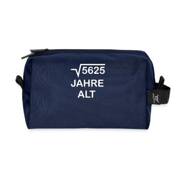 75. Geburtstag - 75 Jahre - Recycelte Kulturtasche - Navy - Vorne
