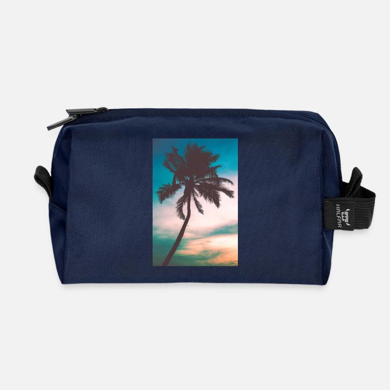 Palme - Recycelte Kulturtasche - Navy