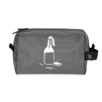 Molotov cocktail illustration - Recycled Toiletry Zip Bag - anthracite - Front