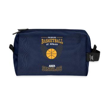 Basketball Leben sinnlos - Geschenk - Recycelte Kulturtasche - Navy - Vorne