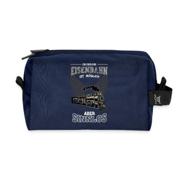 Eisenbahn Leben sinnlos - Geschenk - Recycelte Kulturtasche - Navy - Vorne