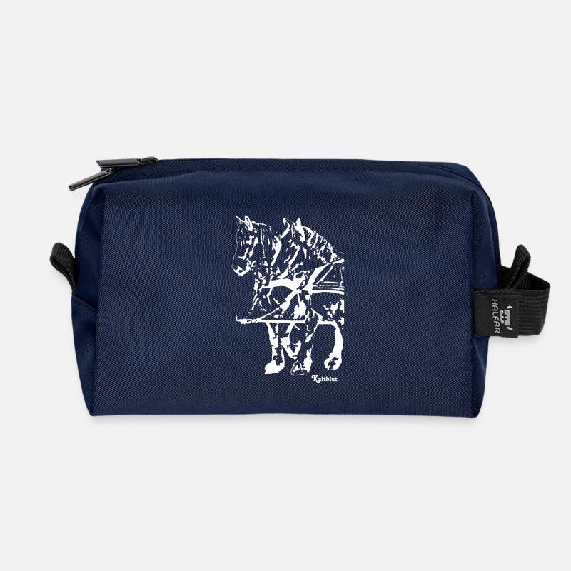 gespannkaltblutweiss - Recycelte Kulturtasche - Navy