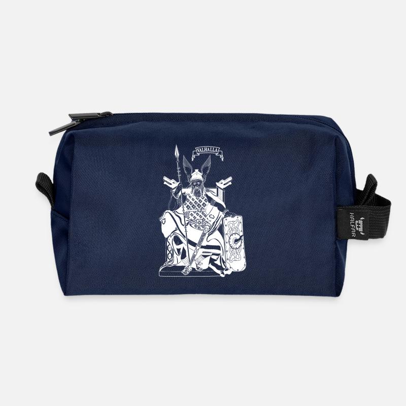 Odin auf Thron weiß - Recycelte Kulturtasche - Navy