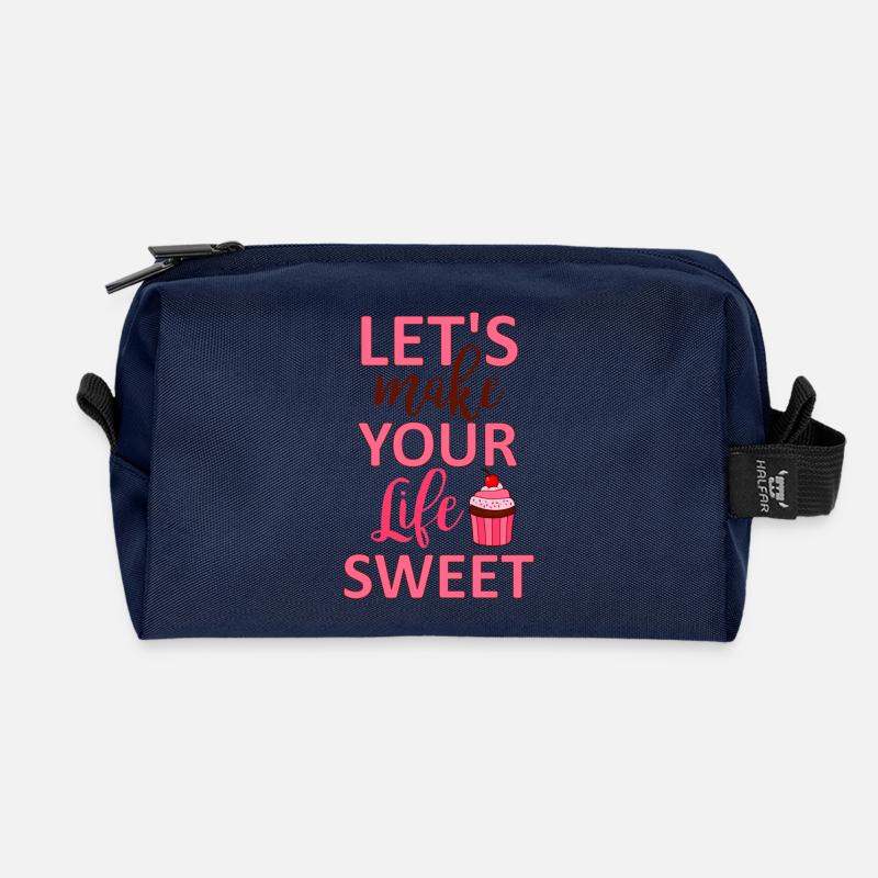Let's make your life sweet - Recycled Toiletry Zip Bag - navy