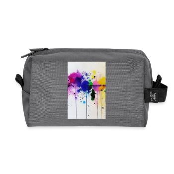 Éclaboussures de peinture - Trousse de toilette en tissu recyclé - anthracite - Devant