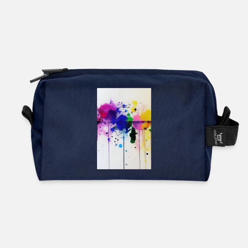 Farbspritzer - Recycelte Kulturtasche - Navy