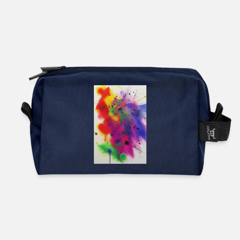 Farbspritzer - Recycelte Kulturtasche - Navy