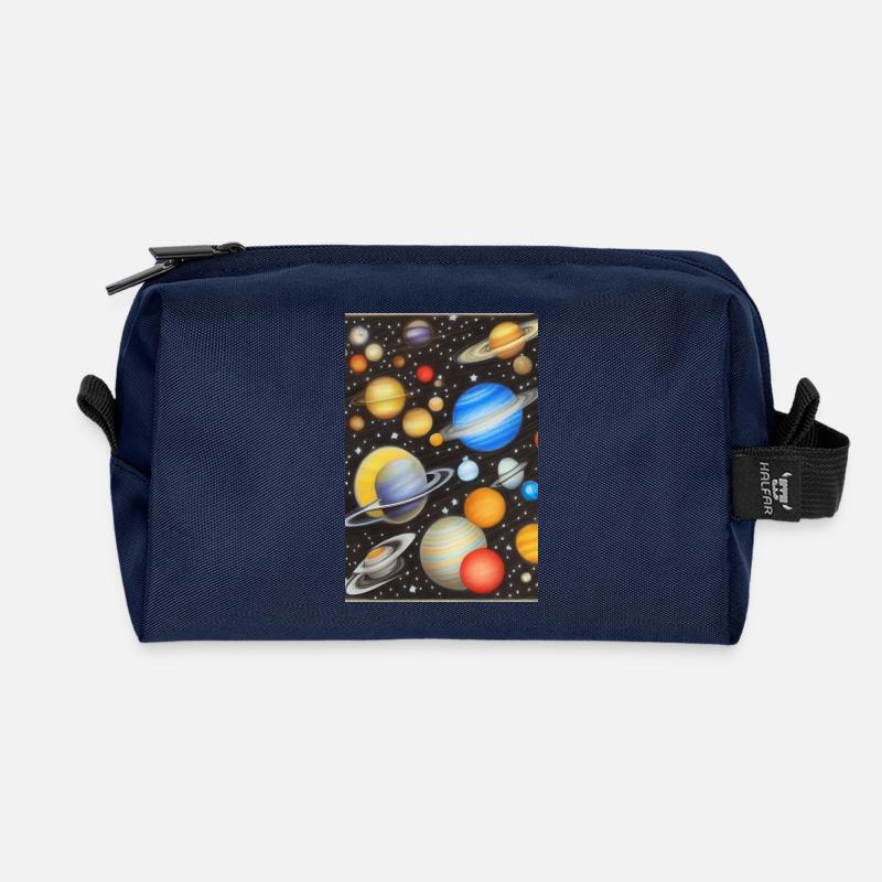 Weltall und Planeten - Recycelte Kulturtasche - Navy