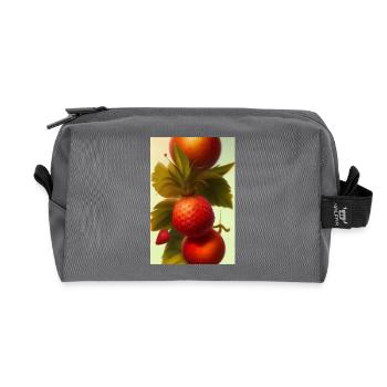 Strawberry - Recycled Toiletry Zip Bag - anthracite - Front