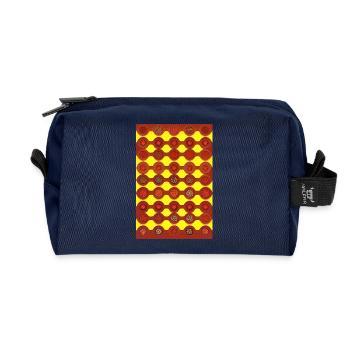 Motif vintage - Trousse de toilette en tissu recyclé - marine - Devant