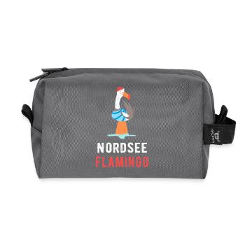 Nordsee Flamingo Moin Möwe - Recycelte Kulturtasche - Anthrazit - Vorne