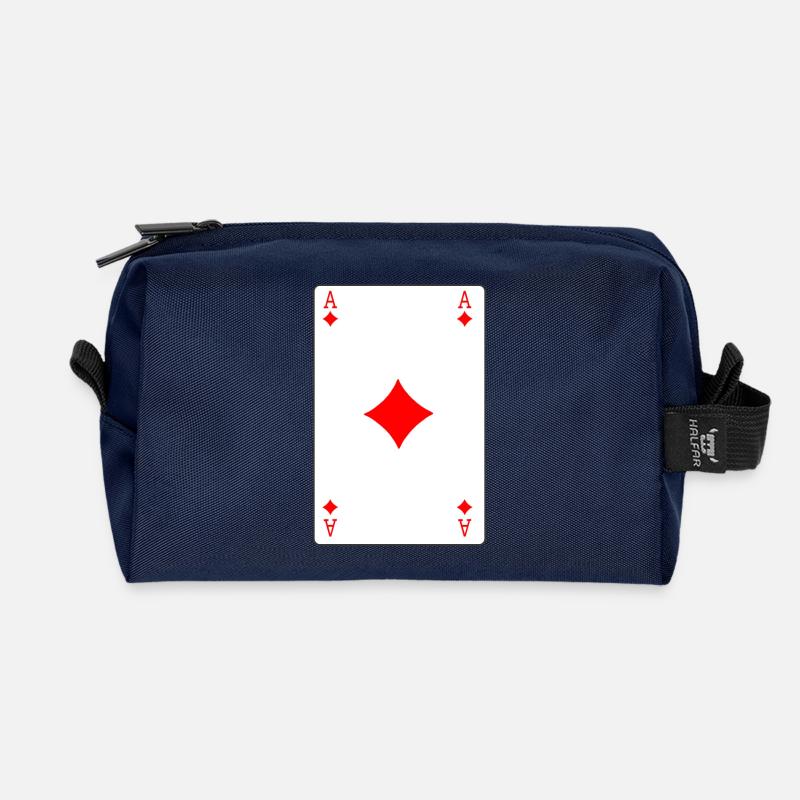 Karo-Ass Spielkarte - Recycelte Kulturtasche - Navy