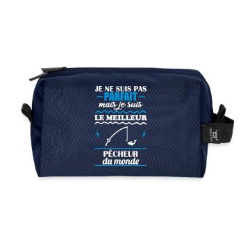 Pas parfait mais meilleur pêcheur du monde - Trousse de toilette en tissu recyclé - marine - Devant