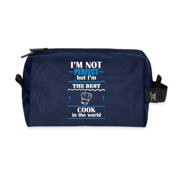 Pas parfait, mais le meilleur chef du monde - Trousse de toilette en tissu recyclé - marine - Devant