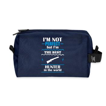Pas parfait, mais le meilleur chasseur du monde - Trousse de toilette en tissu recyclé - marine - Devant