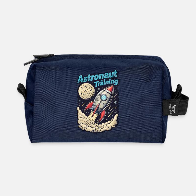 Astronaut in Training - Recycled Toiletry Zip Bag - navy