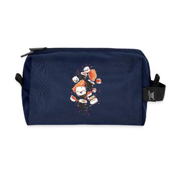 Entzückende Sushi-Charaktere mit lebendigem Hintergrund - Recycelte Kulturtasche - Navy - Vorne