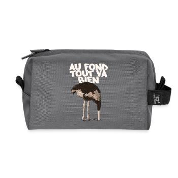 Autruche - Trousse de toilette en tissu recyclé - anthracite - Devant