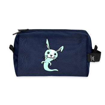 Hase Geist Gespenst spuken Halloween gruselig süß - Recycelte Kulturtasche - Navy - Vorne