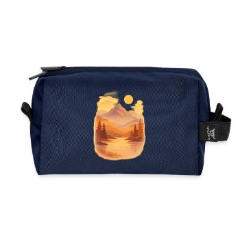 Mountain glow - Recycled Toiletry Zip Bag - navy - Front