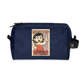 Listen Up – It's Time for Change! - Recycled Toiletry Zip Bag - navy - Front