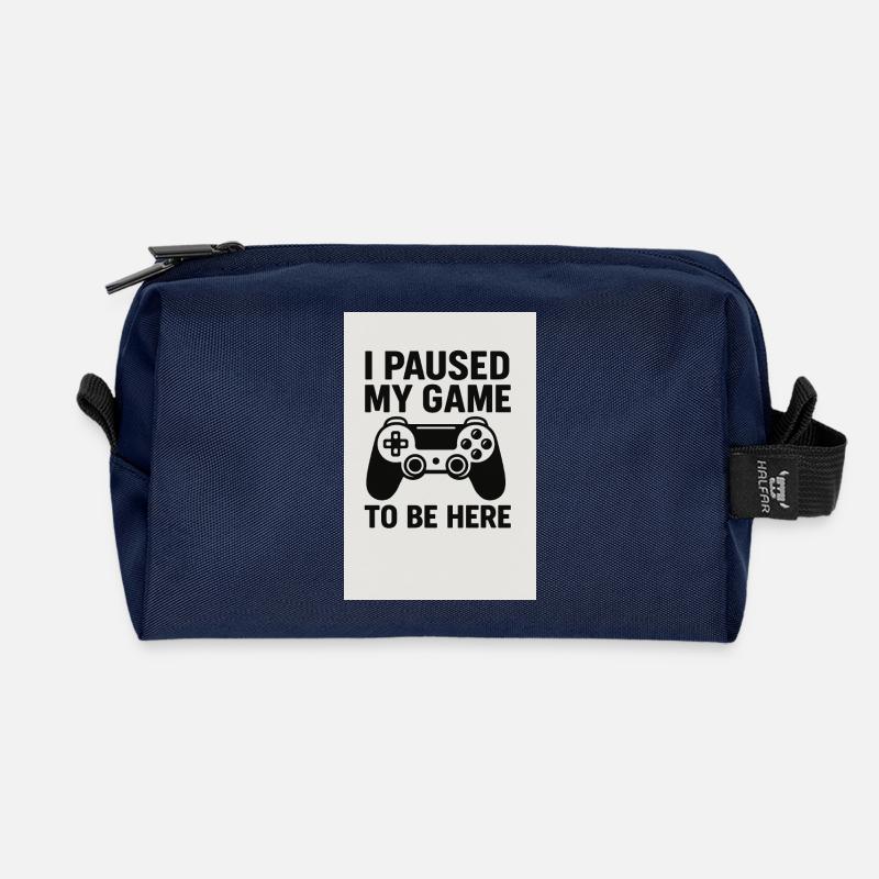 I paused my Game to be here - Recycelte Kulturtasche - Navy