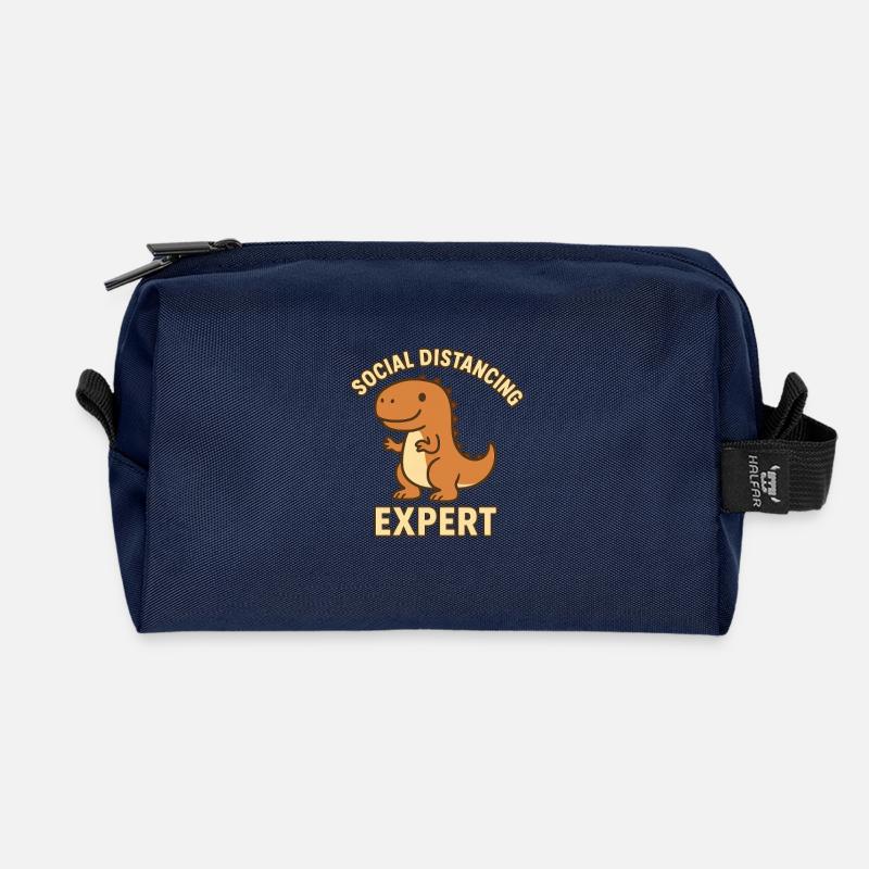 Social Distancing Expert Dino - Recycelte Kulturtasche - Navy