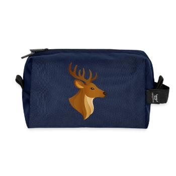 Majestätischer Hirschkopf–Edles Waldbewohner-Motiv - Recycelte Kulturtasche - Navy - Vorne