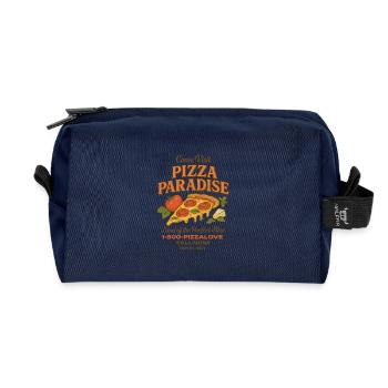 Pizza Paradise - Recycelte Kulturtasche - Navy - Vorne