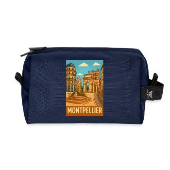 Der Brunnen von Montpellier und die historische Architektur - Recycelte Kulturtasche - Navy - Vorne