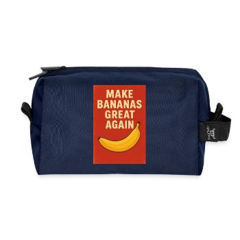 Humorvoller Slogan mit lebendiger Banane - Recycelte Kulturtasche - Navy - Vorne