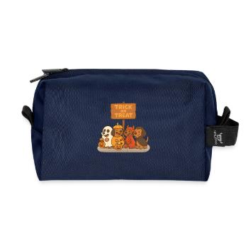 Hunde im Halloween Kostüm Trick or Treat Schild - Recycelte Kulturtasche - Navy - Vorne