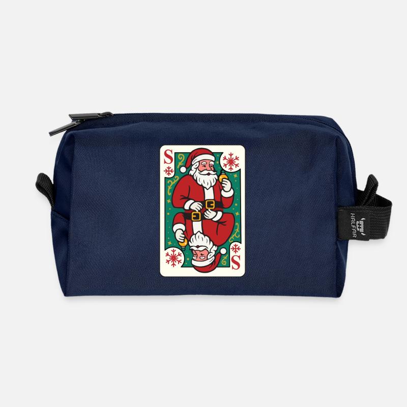 Weihnachtsmannkarte Weihnachten - Recycelte Kulturtasche - Navy