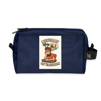 Conception mentalement en vacances - Trousse de toilette en tissu recyclé - marine - Devant