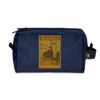 Urschula Art-Inspired Lounge Portrait - Recycled Toiletry Zip Bag - navy - Front
