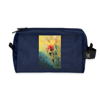Abstract Floral Scene - Recycled Toiletry Zip Bag - navy - Front