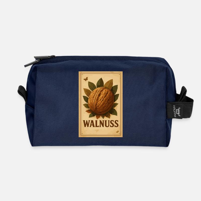 Vintage Walnuss - Recycelte Kulturtasche - Navy