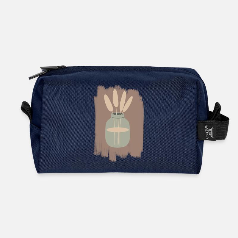 Vase with Reed Minimal - Recycled Toiletry Zip Bag - navy
